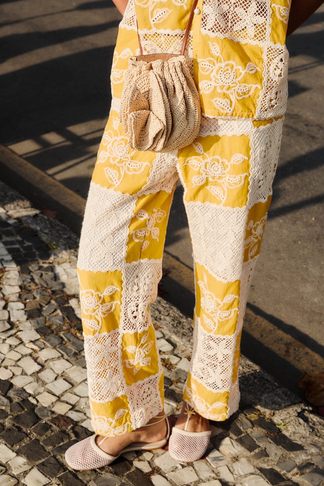 Farm Rio Lace Pants in Off-White