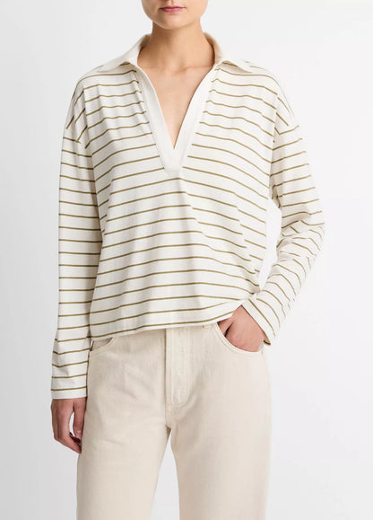 Vince Striped Easy L/S Polo