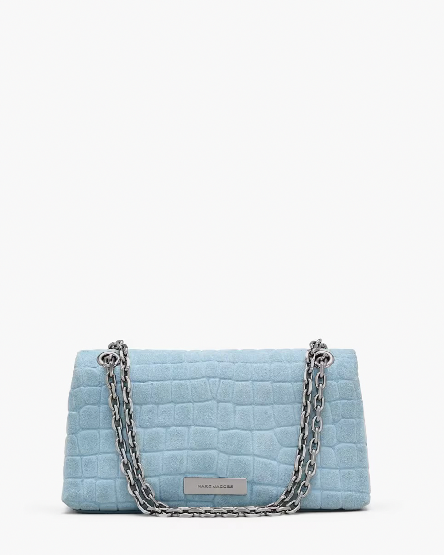 Marc Jacobs Suede Croc Dual Convertible Shoulder Bag in Blue Mist