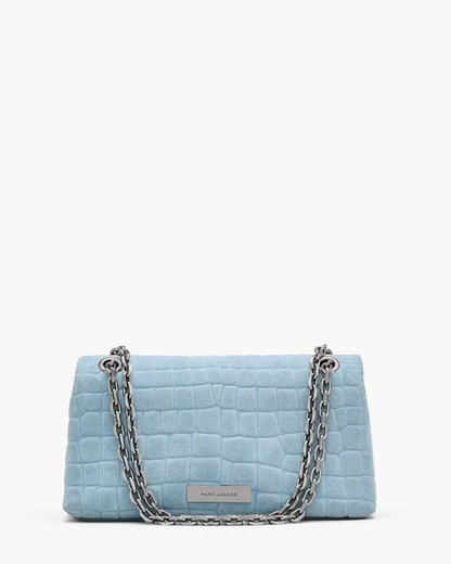 Marc Jacobs Suede Croc Dual Convertible Shoulder Bag in Blue Mist