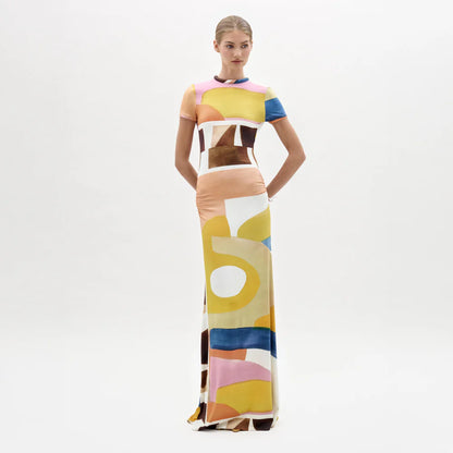 Silvia Tcherassi Ikia Dress in Abstract Print