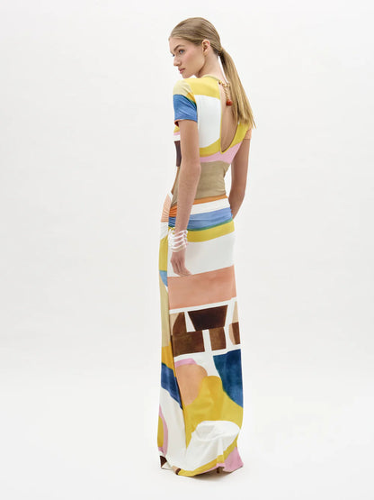 Silvia Tcherassi Ikia Dress in Abstract Print