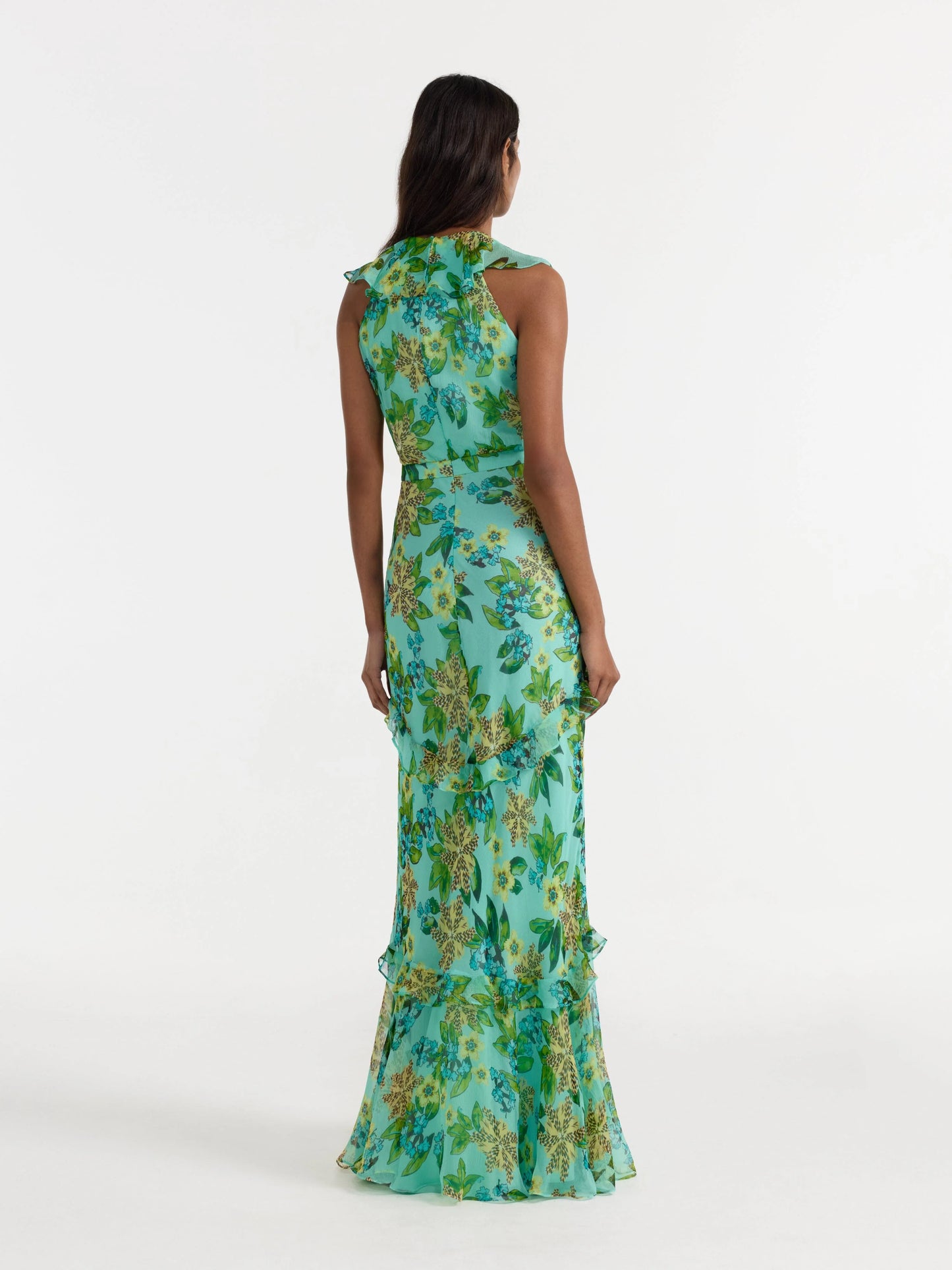 Saloni Rita Dress in Fiori Mint