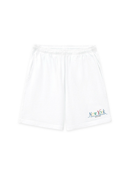 Sporty & Rich NY 94 Gym Short in White/Multi