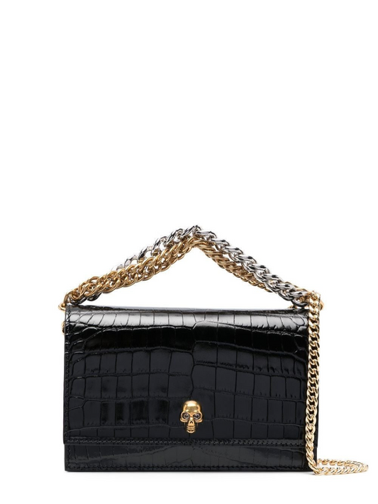 Alexander McQueen Small Skull Bag With Chain in Black