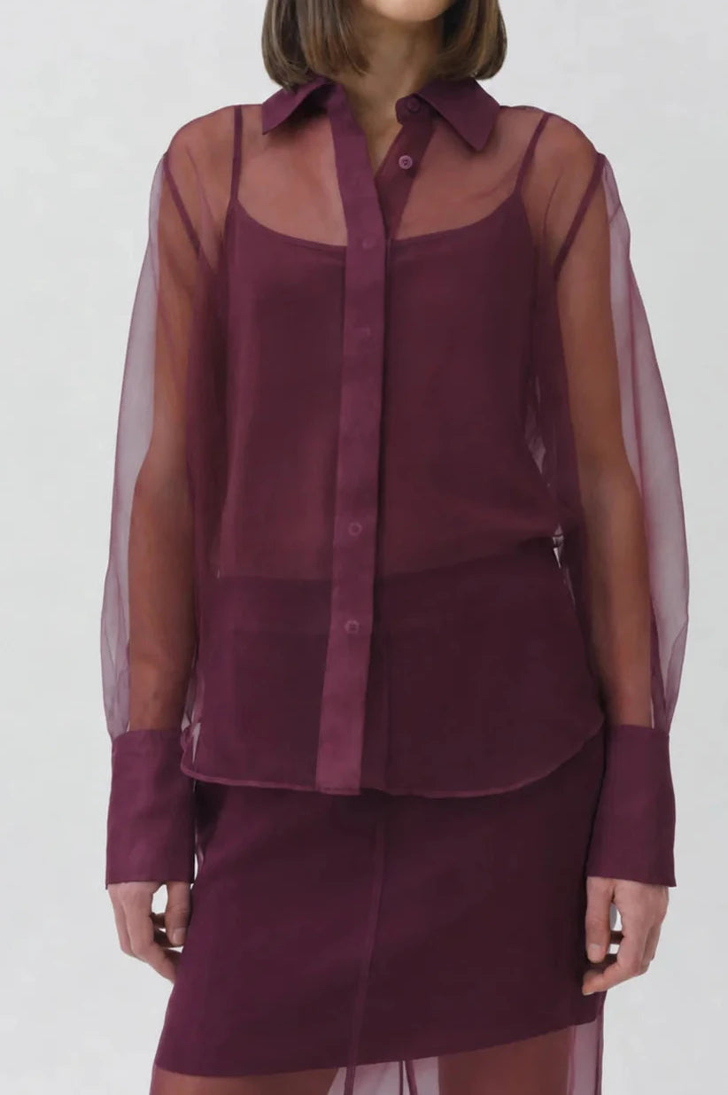 Simkhai Loen Organza Shirt in Fig
