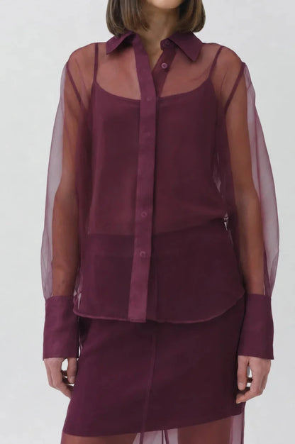 Simkhai Loen Organza Shirt in Fig