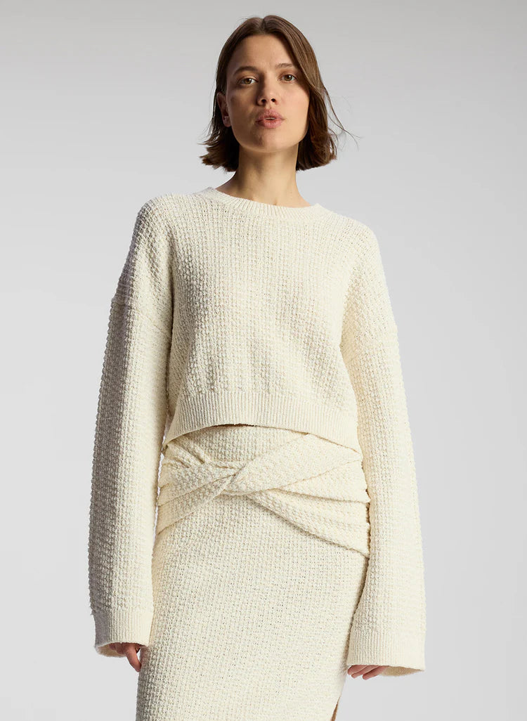A.L.C. Reese Pullover Sweater in Natural/White Stripe