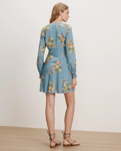 Veronica Beard Gabria Dress in Blue River Multi