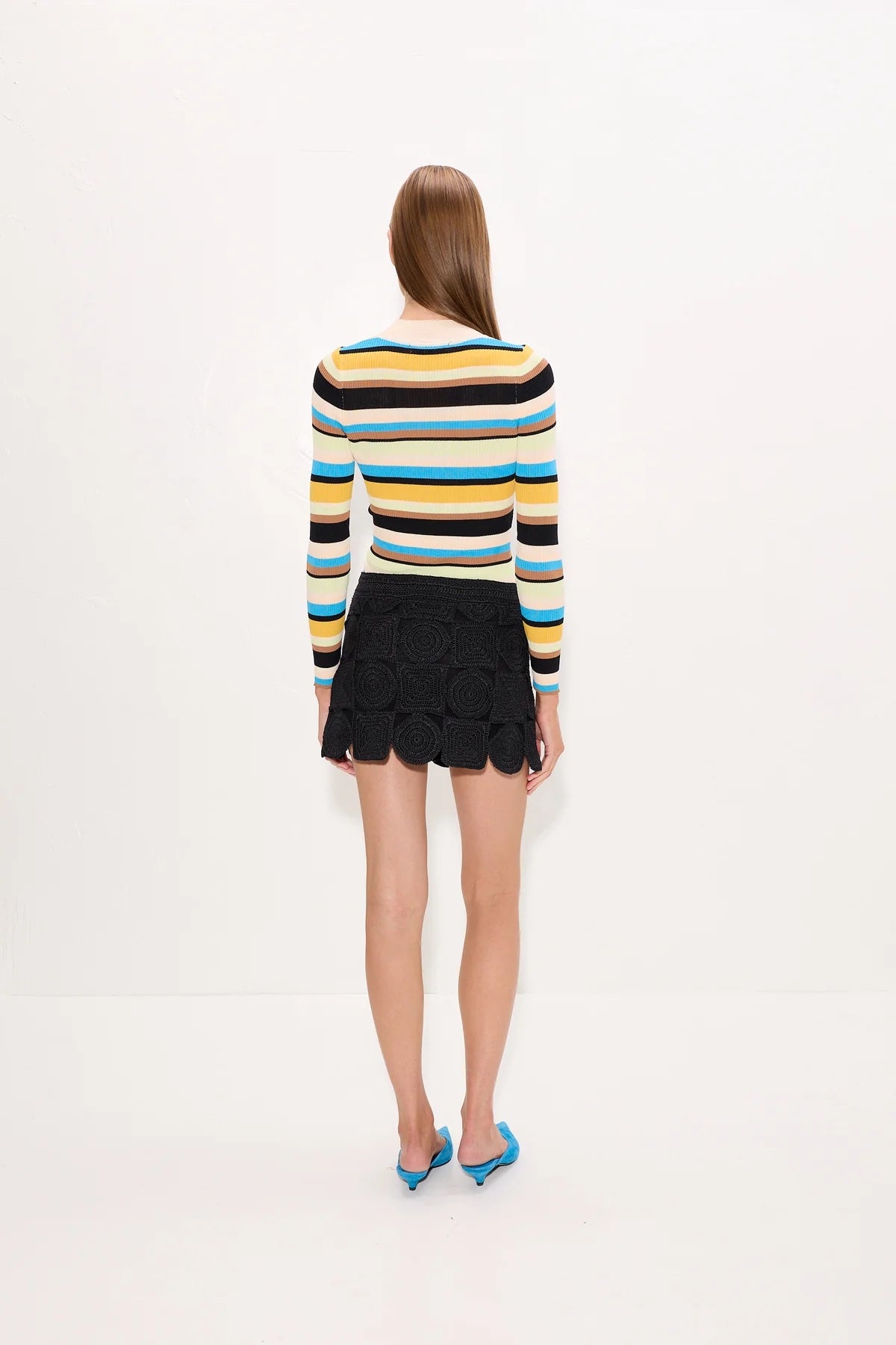 Simon Miller Mika Knit Long Sleeve Top in Ocean Stripe