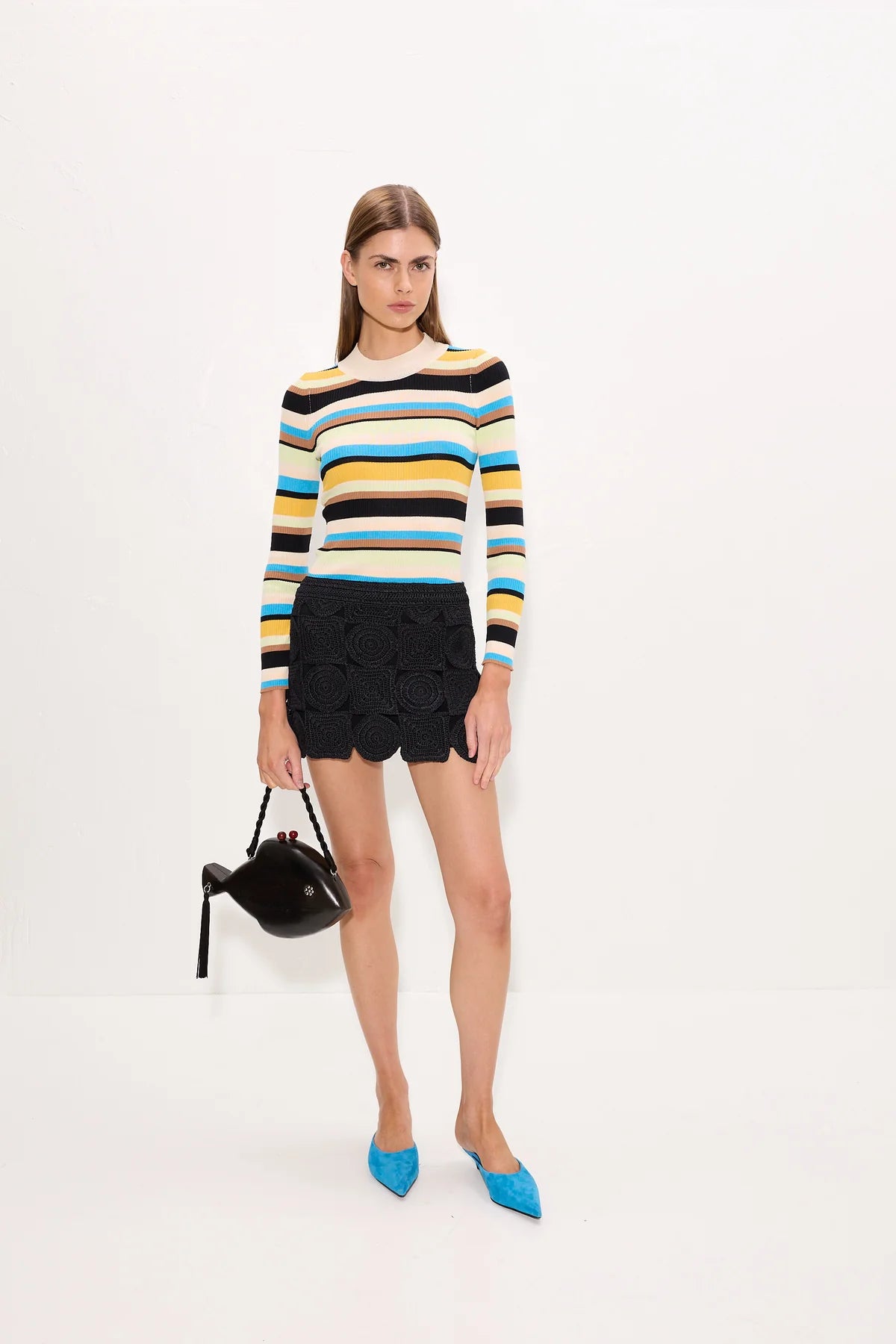 Simon Miller Mika Knit Long Sleeve Top in Ocean Stripe
