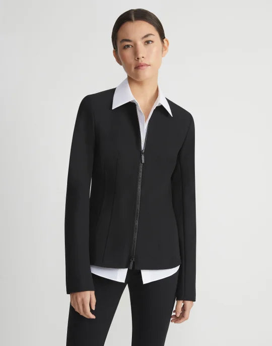 Lafayette 148 Acclaimed Stretch Zip Jacket in Black