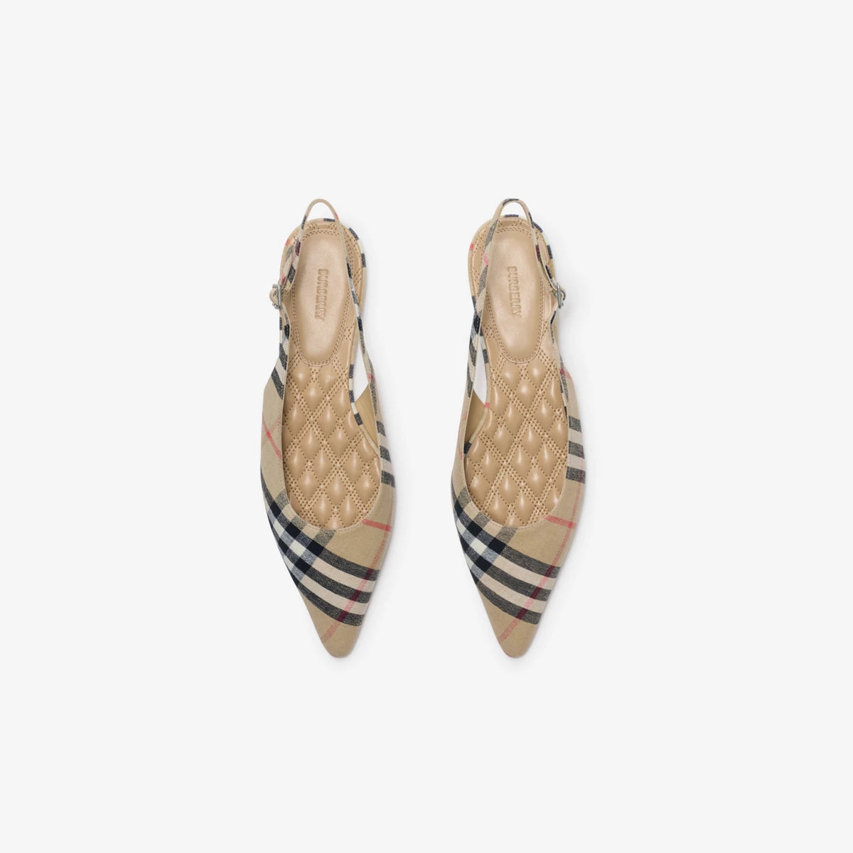 Burberry Check Dame Slingback Ballerinas