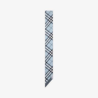 Burberry Skinny Contrast Check Silk Scarf in Mitten/Bank