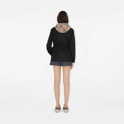 Burberry Short Nylon Parka in Black