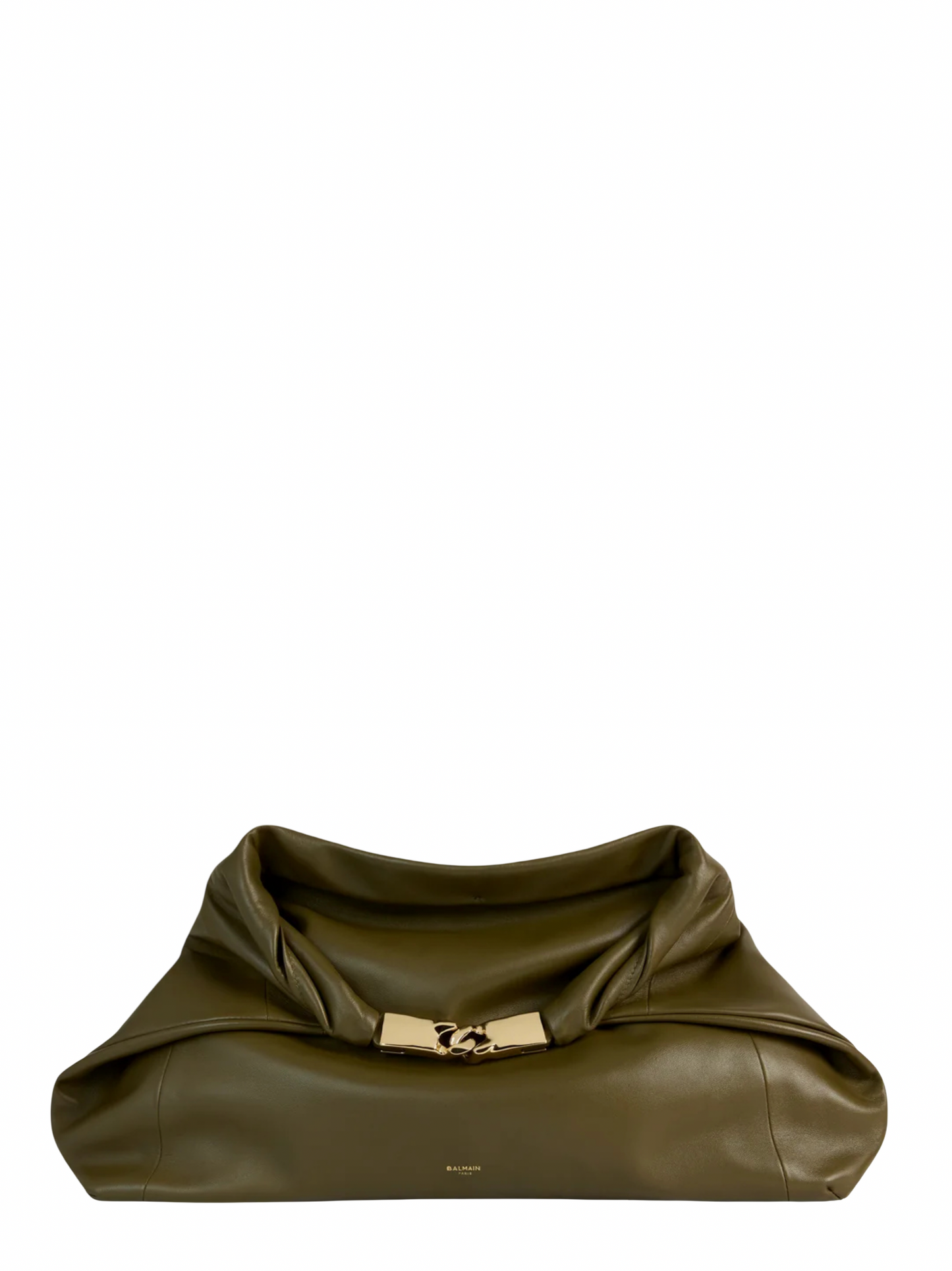 Balmain Dinner at 8 Medium Lambskin Bag in Dark Olive