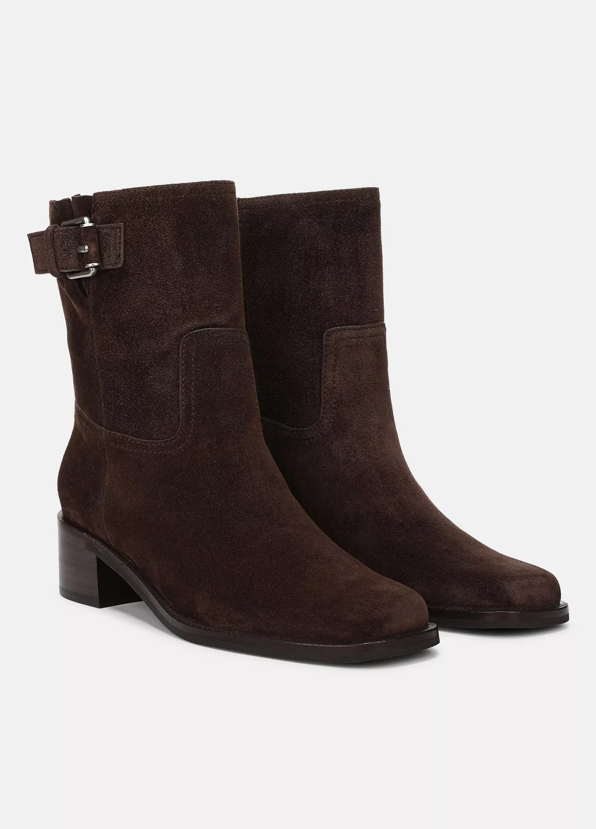 Vince London Suede Moto Boot in Cacoa Brown