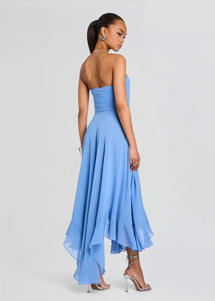 Retrofête Louisa Chiffon Dress in L’Acqua