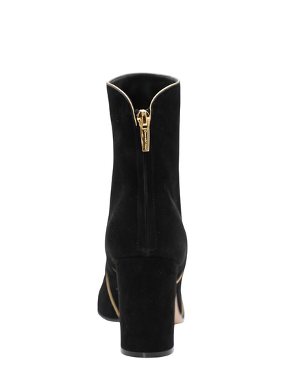 Gianvito Rossi Juliette Suede + Lamb Silk Boot in Black/Mekong