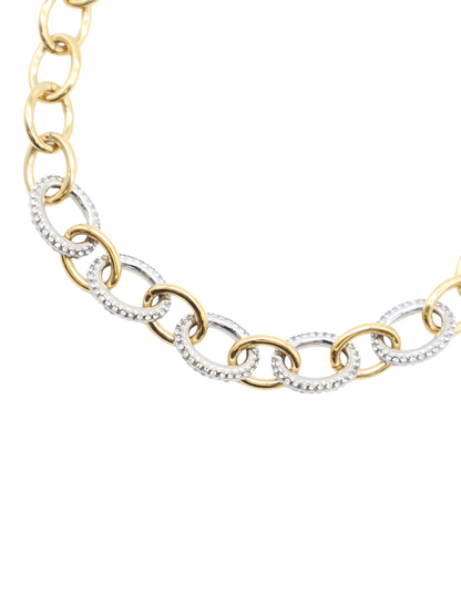 Oscar de la Renta Oval Link Chain with Crystals