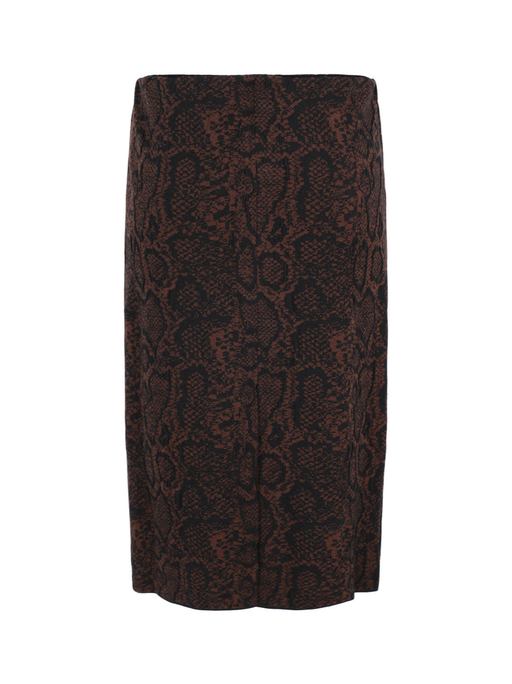 Stella McCartney Textured Snake Jacquard Skirt in Brown/Black