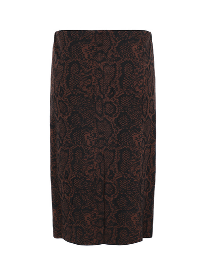 Stella McCartney Textured Snake Jacquard Skirt in Brown/Black