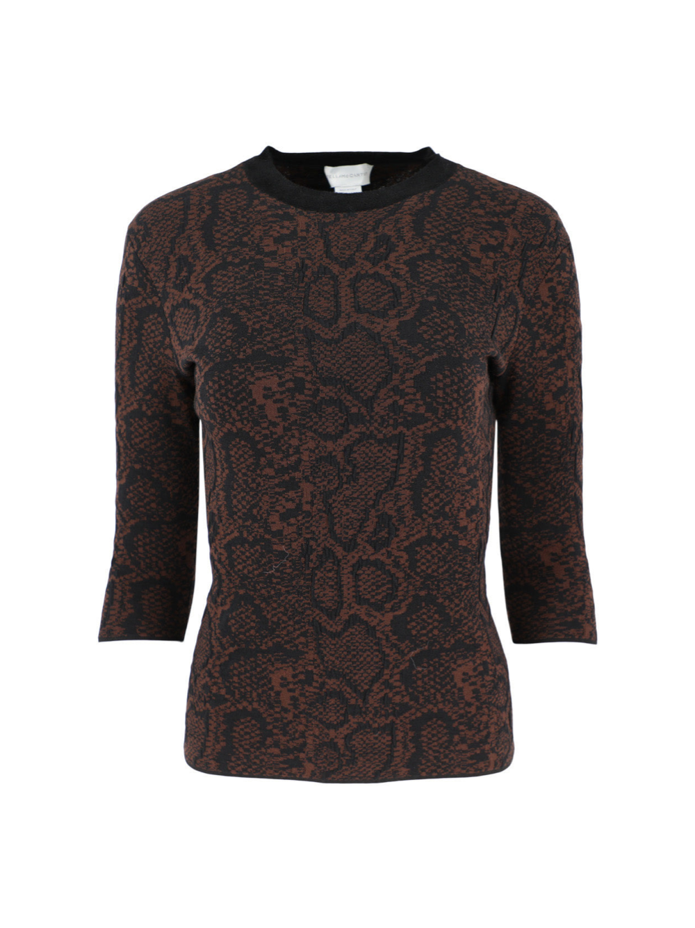 Stella McCartney Textured Snake Jacquard Top in Brown/Black
