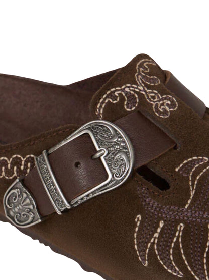 Birkenstock by Etro Embroidered Suede Boston Clog