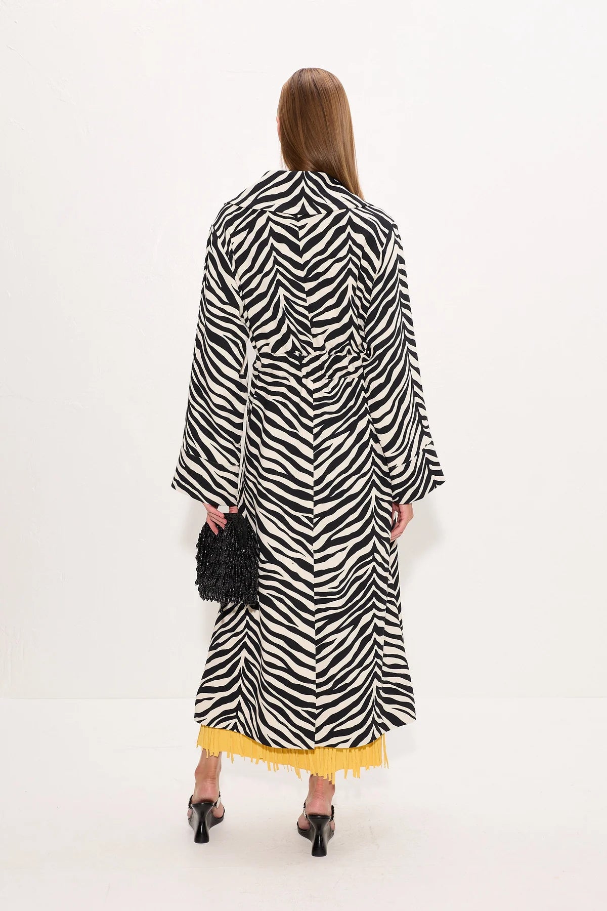 Simon Miller Djinn Crepe Robe Coat in Zebra Print