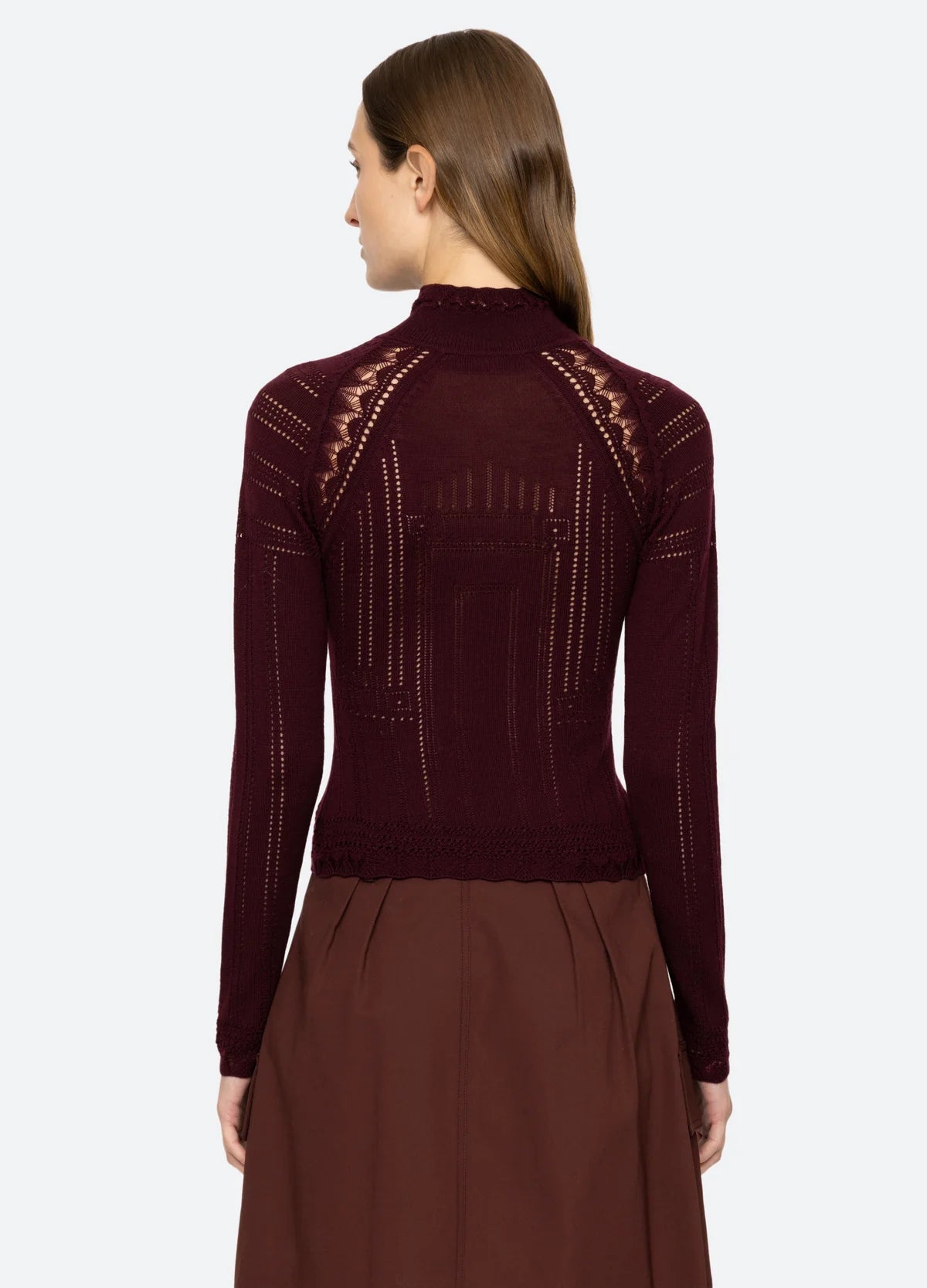 Sea Paxton Knit Long Sleeve Top in Burgundy