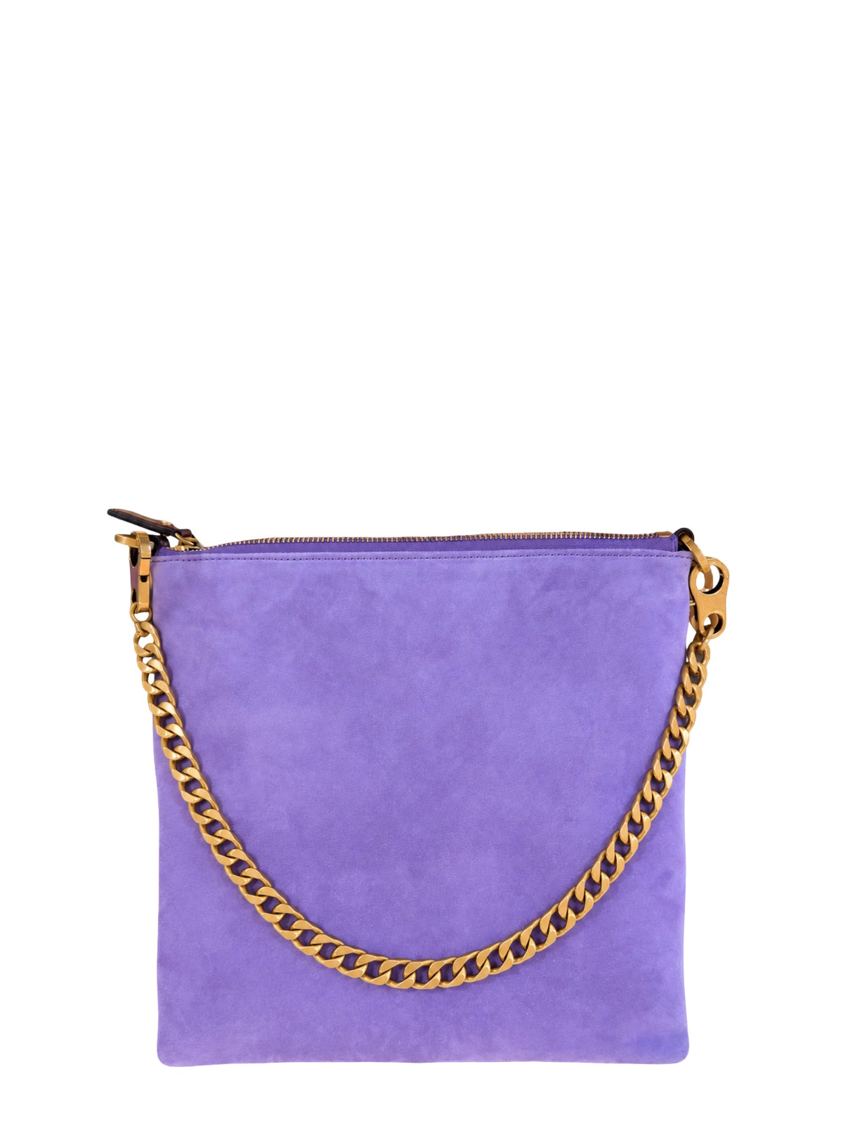 Versace Small Shoulder Calf Leather Bag in Amethyst-Gold