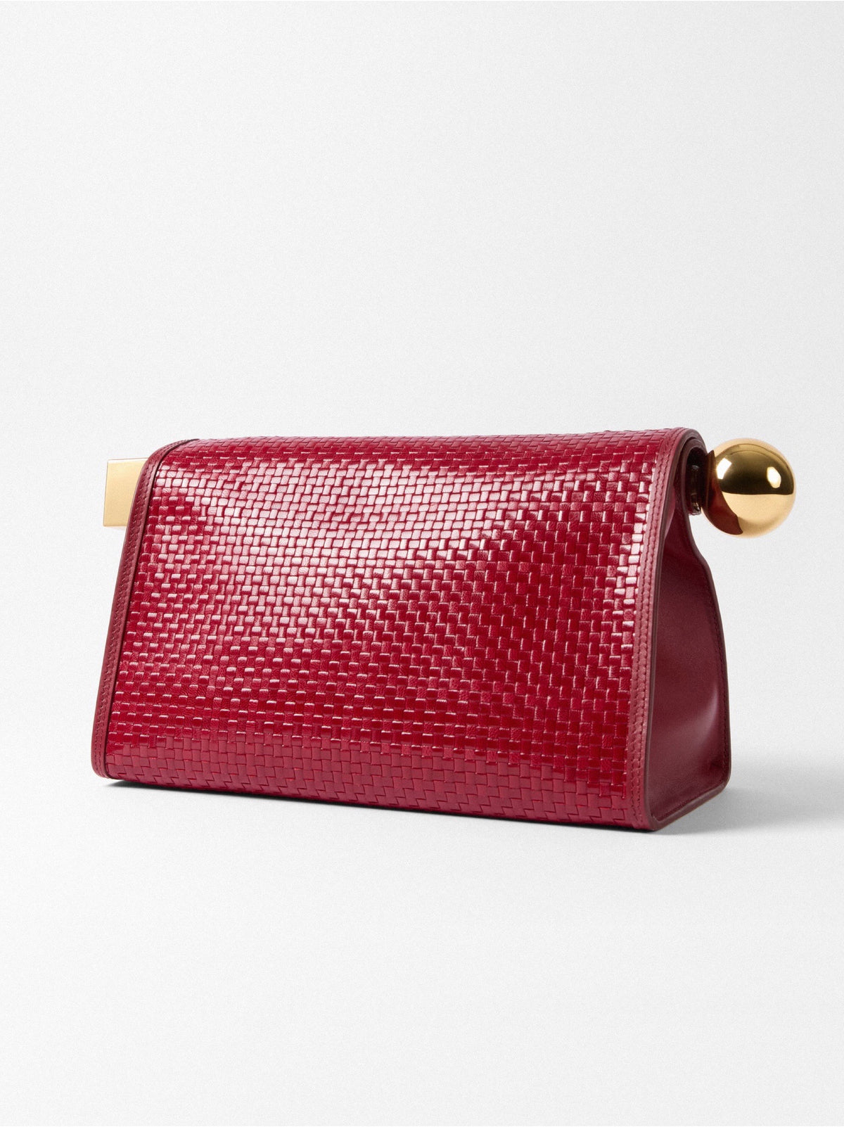 Jacquemus The Rond Carré Clutch in Dark Red
