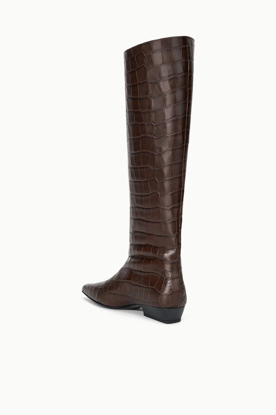 Staud Wally Flat Boot in Espresso Croco
