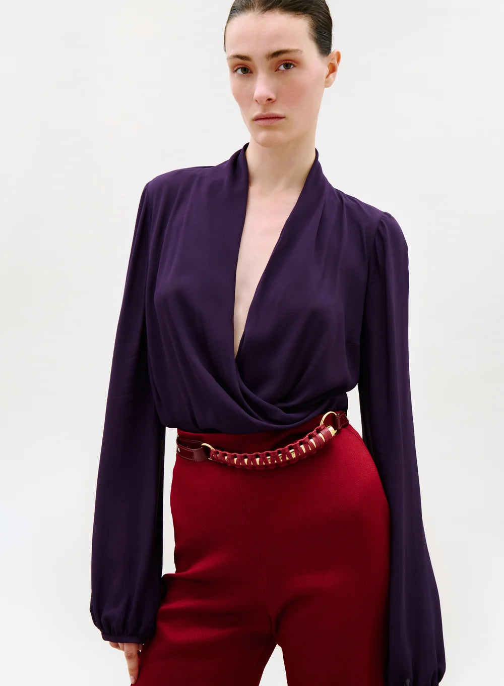 Silvia Tcherassi Tea Blouse in Plum