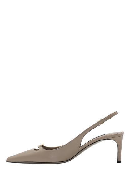 Dolce & Gabbana Silk Nappa Leather Slingbacks With DG Logo in Talpa