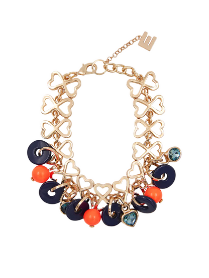 Essentiel Antwerp Gesatis Fantasy Necklace in Dark blue / Gold / Orange