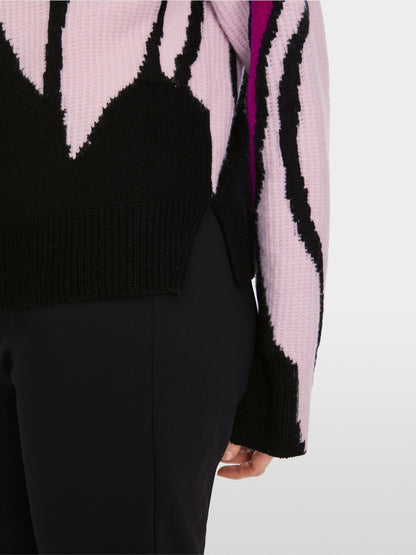 Marc Cain Sweater With Floral Design in Alpine Rose