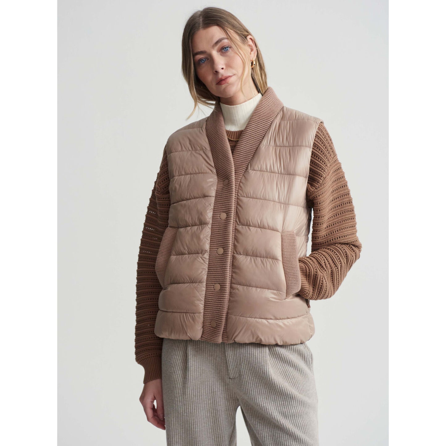 Varley Colwyn Combo Boxy Gilet in Chanterelle