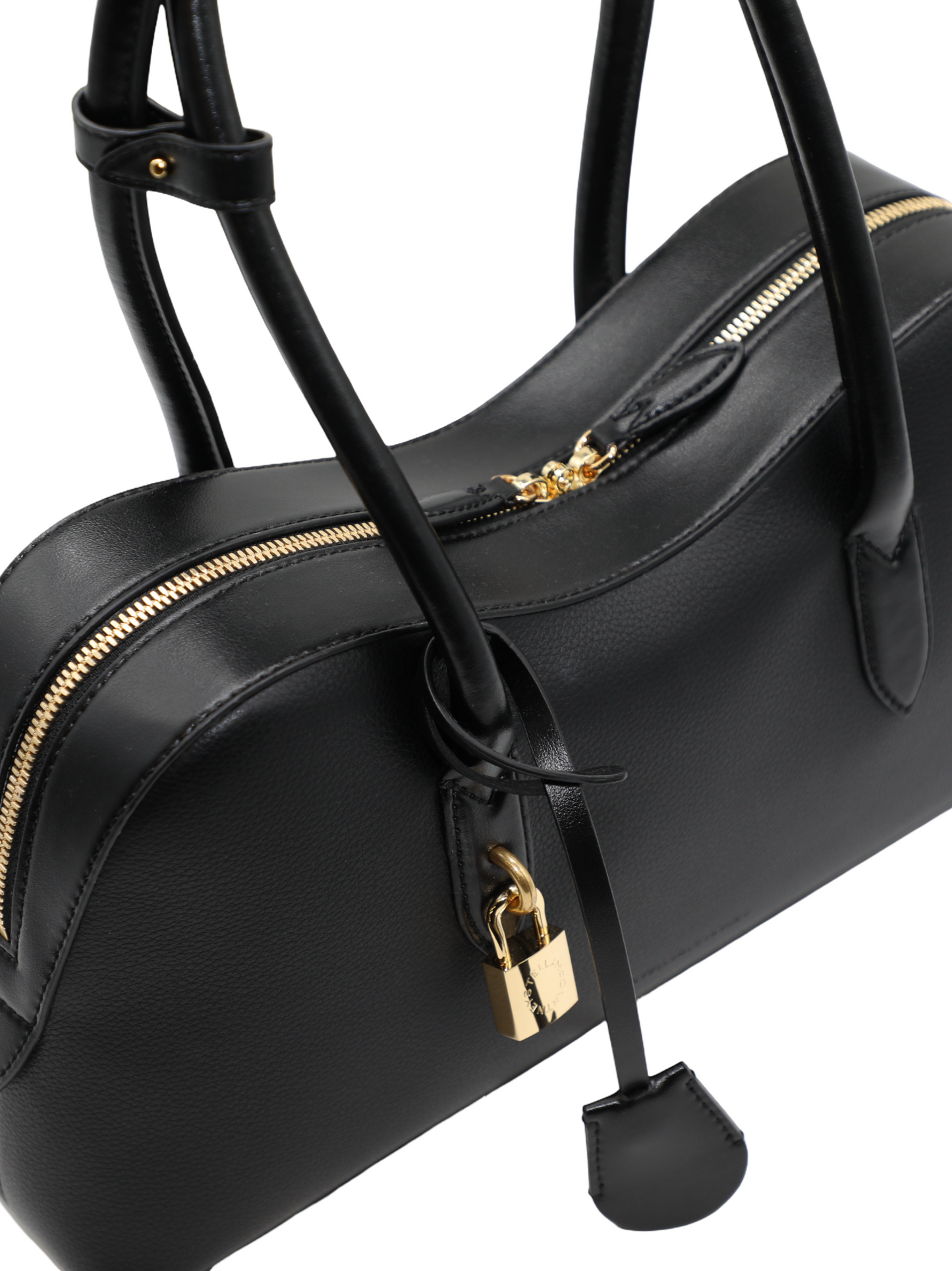 Stella McCartney Stella Ryder Medium Bag in Black Embossed Grainy Eco