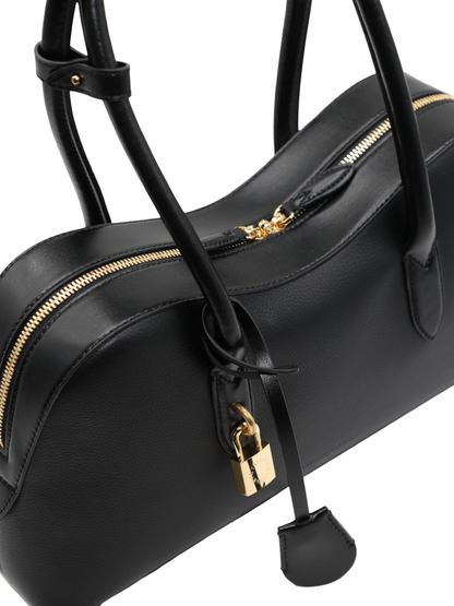 Stella McCartney Stella Ryder Medium Bag in Black Embossed Grainy Eco