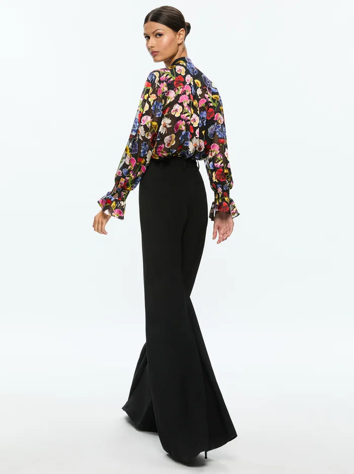 Alice + Olivia Onica Collared Blouse in Timeless Blossom