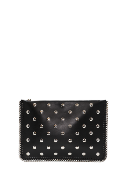 Stella McCartney Falabella Studded Zip Pouch in Black