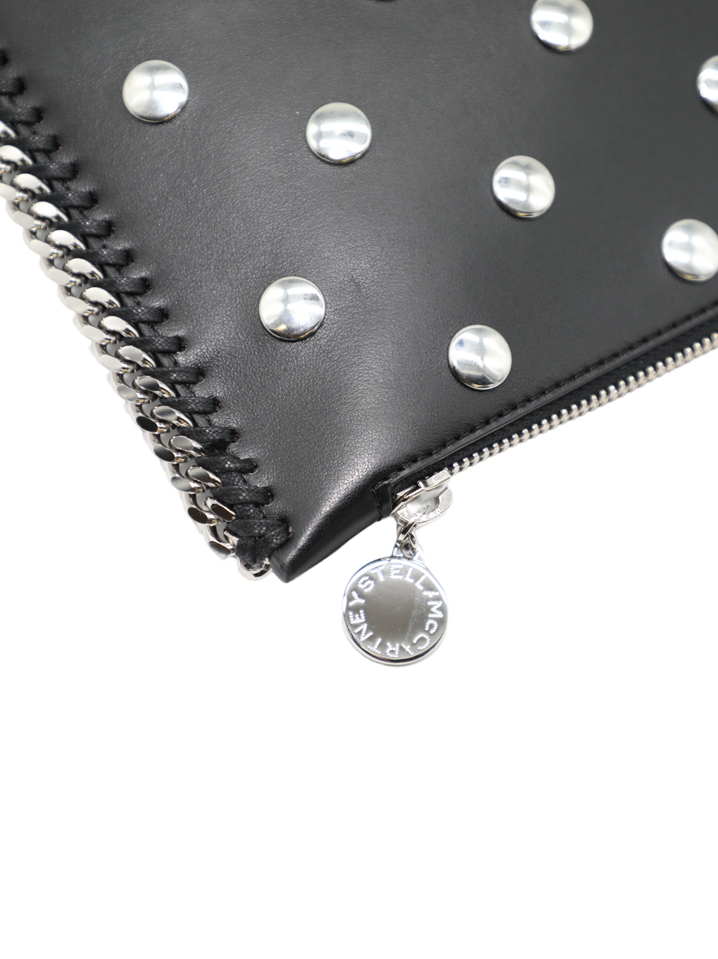 Stella McCartney Falabella Studded Zip Pouch in Black