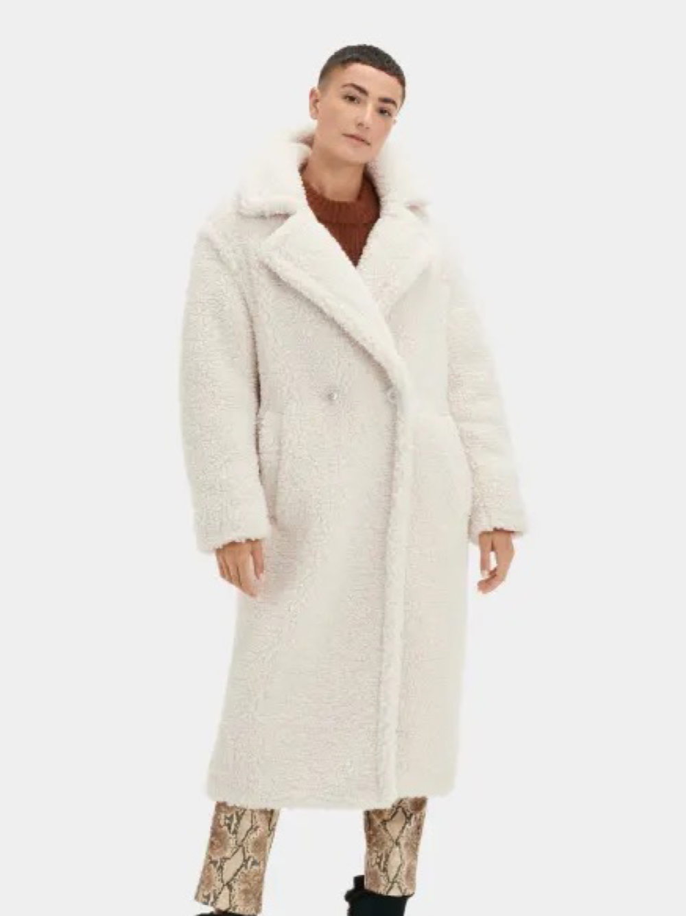 Long white teddy bear coat online