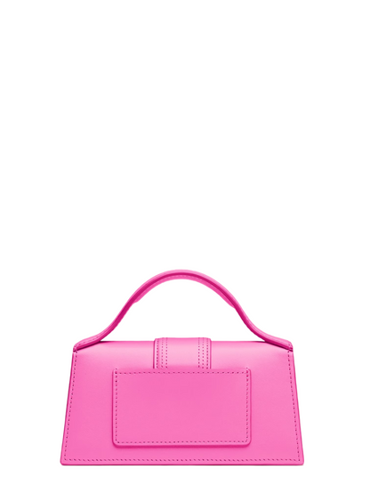 Jacquemus Le Bambino Leather Top Handle Shoulder Bag in Neon Pink