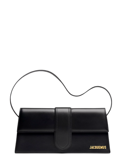 Jacquemus Le Bambino Long Leather Shoulder Bag in Black