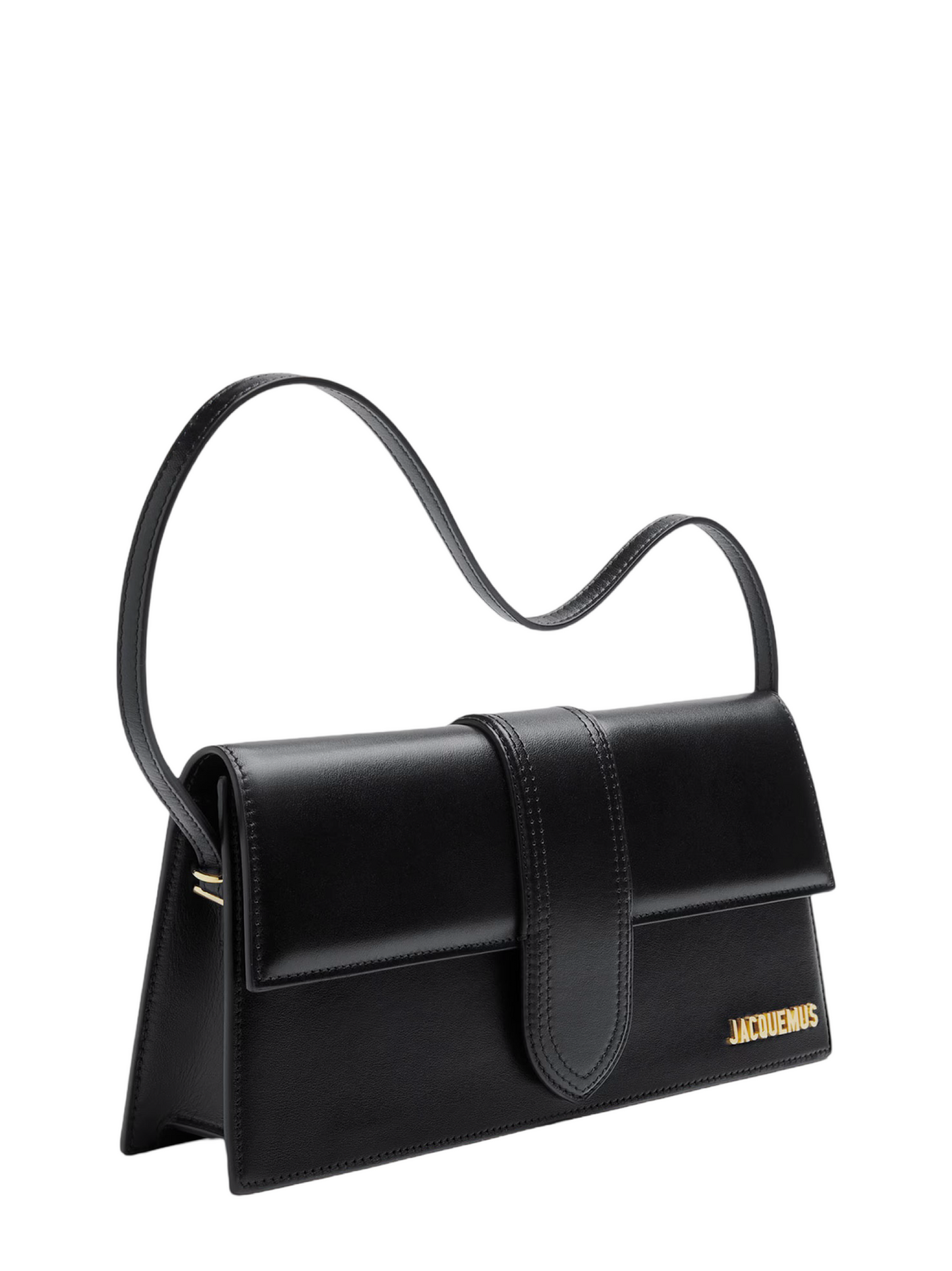 Jacquemus Le Bambino Long Leather Shoulder Bag in Black