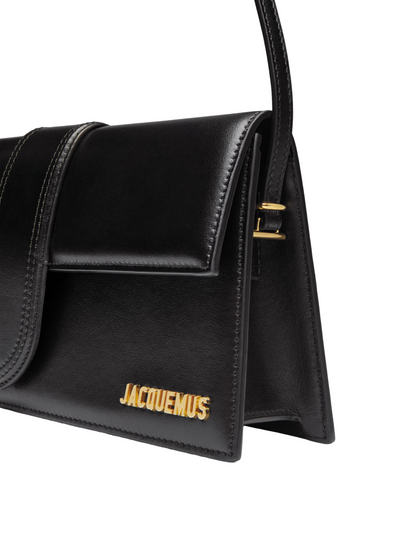 Jacquemus Le Bambino Long Leather Shoulder Bag in Black