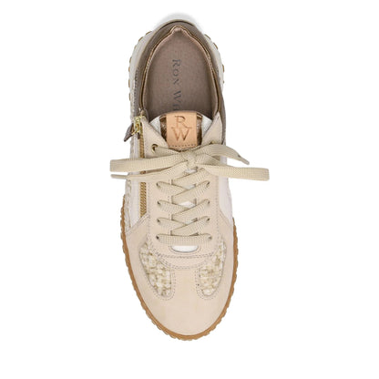 Ron White Delle Sneaker With Chenille in Oyster