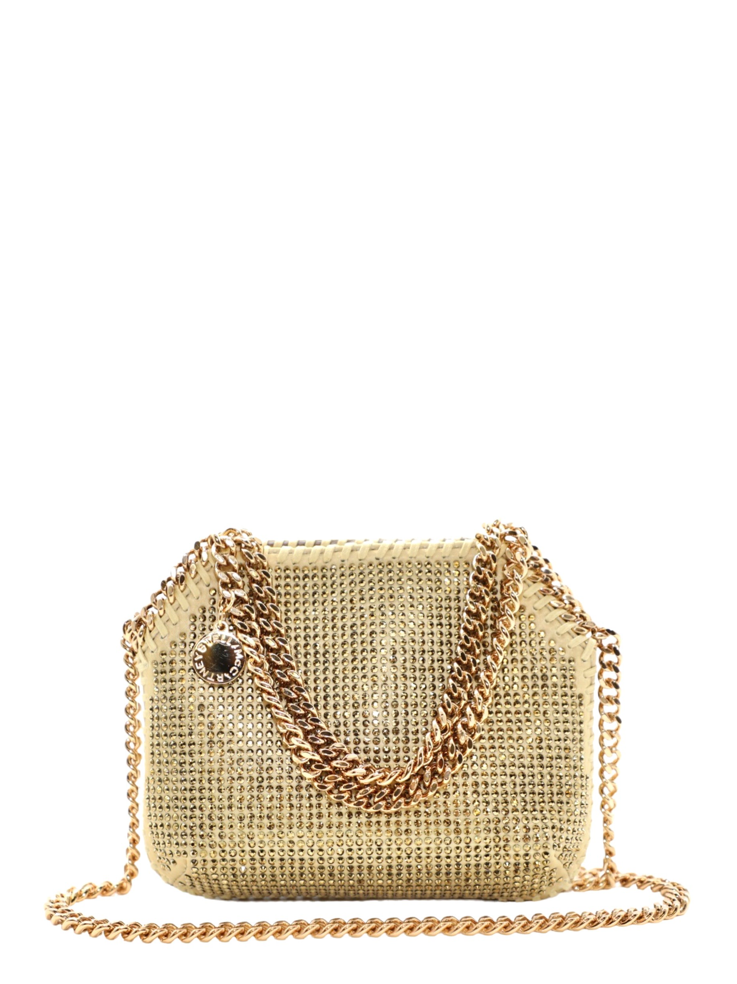 Stella McCartney Mini Shoulder Bag Crystal Hotfix in Gold